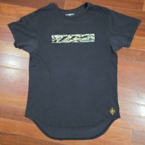 Cult of Individuality Crew Scoop Shirt Camo With CULT Embossed Large